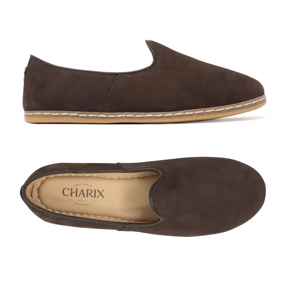 Charix Espresso Nubuck Slip-On Size 45/11-11.5